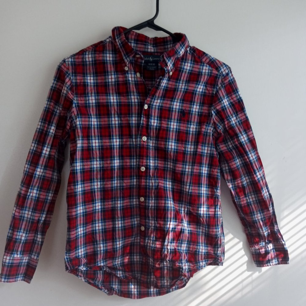 Concealed Ralph Lauren Red and Navy Blue Plaid Shirt